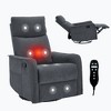 HABITRIO Recliner Chair with Heat Massage, Single Sofa with Rocker & Swivel Function, 2 Side Pockets, Wood and Metal Frame - 2 of 4