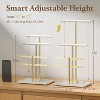 Adjustable Metal Jewelry Stand with Velvet Base, 10-17 Inch Tall Display for Bracelets, Necklaces & Rings, White and Gold - 3 of 4