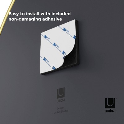 Set of 3 Whimsical Pebble Wall Mirrors in Brass Finish