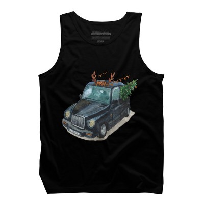 Men's Design By Humans Christmas Cab By ValerieShephard Tank Top