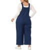 Agnes Orinda Women's Plus Size Denim Bib Classic Adjustable Straps Pockets Jean Jumpsuits - 4 of 4