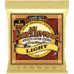Ernie Ball 3004 Earthwood 80/20 Bronze Light Acoustic Guitar Strings 3-Pack - 1 of 2
