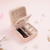 Travel jewelry box Travel Jewelry Organizer Small box Gift for Girls Women with Mirror - 3 of 4