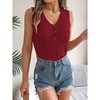 Womwns Sweater Knit Tank Tops Spring Summer Casual V Neck Sleeveless Hollow Out Crochet Vest - 2 of 4