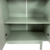 Contemporary 59-Inch Storage Cabinet with Intaglio Detailing - Durable MDF & Pine Legs, Adjustable Shelf - Sturdy - 4 of 4