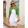Women's Cropped Open Knit Cardigan - Lightweight Short Sleeve Cover Up - 3 of 4