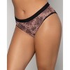 Curvy Couture Women's Mesh High Cut Brief Panty Sunset Glow - 3 of 4
