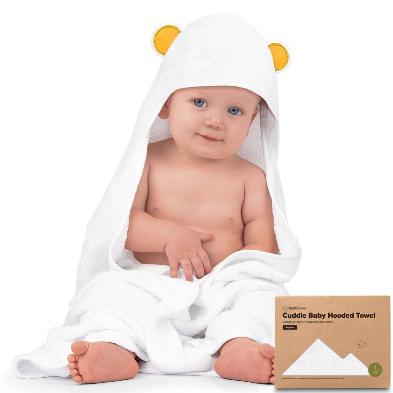 KeaBabies Cuddle Baby Hooded Towel, Organic Baby Bath Towel, Hooded Baby Towels, Baby Beach Towel for Newborn, Kids, 1 of 11