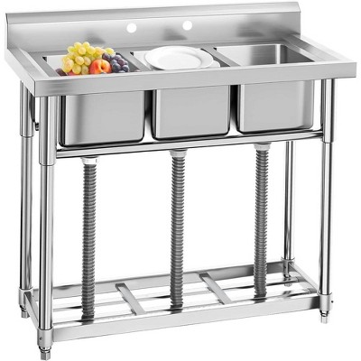 WhizMax Free Standing Stainless-Steel Single Bowl Commercial Restaurant Kitchen Sink