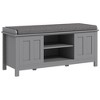 Alilang 44.00 inches Upholstered Entryway Bench with Hidden Storage and Open Shelves-Gray - 2 of 4