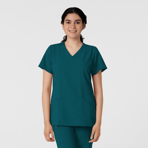Wink Women's Basic V-neck Scrub Top, Caribbean Blue, Xl : Target