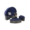 5-Piece Outdoor Patio Round Daybed Set, Wicker Conversation Group with Retractable Canopy, Soft Cushions, and Storable Table - 2 of 4