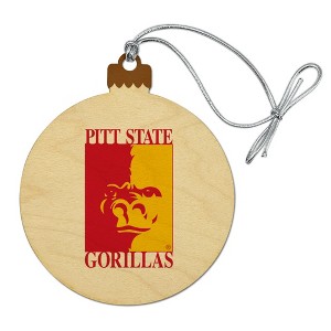 Pittsburgh State University Primary Logo Wood Christmas Tree Holiday Ornament - 1 of 4