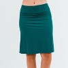 Calypsa Women's Plus Size Chlorine Resistant High Waisted Knee Length Swim Skirt With Attached Bike Shorts - 4 of 4