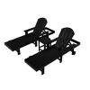 WestinTrends Malibu 3 Piece Adirondack Reclining Chaise Lounge With Arms & Wheels - 3 of 4