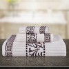 100% Cotton Medium Weight Floral Infinity Trim 3 Piece Bathroom Towel Set by Blue Nile Mills - 2 of 4