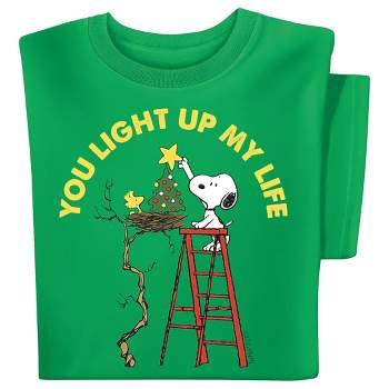 Collections Etc Snoopy You Light Up My Life Christmas Graphic Tee