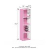 HOMLUX 4-Tier Bookcase with 4 Open Cubbies Storage Shelf Display Organizer, Pink - 3 of 4