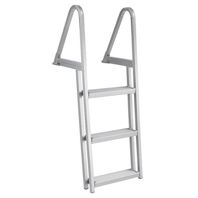 Garvee 3-Step Removable Dock Ladder 350lbs Marine Pontoon Boat Ladder Aluminum Non-slip