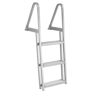 3-Step Removable Dock Ladder 350lbs Marine Pontoon Boat Ladder Aluminum Non-slip - 1 of 4