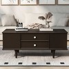 AENKYO 47.2" Modern Coffee Table with 4 Drawers & Hidden Storage, 4 Solid Wood Legs, Rectangle Wood Center Table for Living Room - 2 of 4