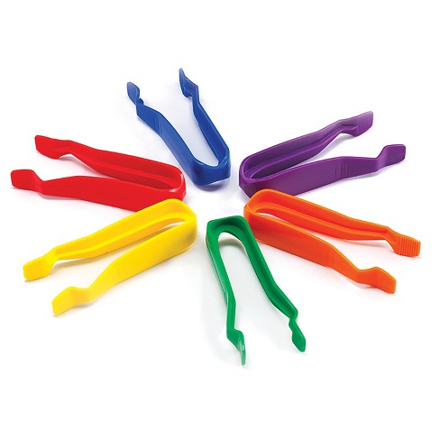 1 x Childrens Jumbo Easy Grip Plastic Tweezers - Learning Resources Colours  Vary