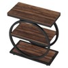 CAVINAS Industrial Style Narrow Wood Coffee Table with 3 Shelves,Slim Round End Table for Bedroom,Living Room,Living Room Furniture - 4 of 4