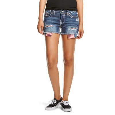 women's american flag denim shorts