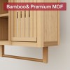 VANIRROR Bamboo Bathroom Wall Mounted Cabinet, Toilet Paper Hanging Storage Medicine Cabinet With 2 Vertical Slat Doors For Kitchen Laundry Room - 3 of 4