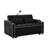 TIRAMISUBEST 3 in 1 Velvet Foldable Sofa Bed, Multi-purpose Convertible Sofa, USB Port, Adjustable Backrest, Swivel Stand, Pink - 2 of 4