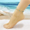 RMZ GOLD NYC 18K GOLD FILLED HIGH POLISH FINSH AQUAMARINE OVAL CRYSTAL ANKLE BRACELET - 3 of 3