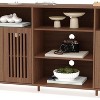 3pcs Entertainment Center with TV Stand & Bookshelves, 2pcs Bookcase Set or Single TV Stand for 70" TVs, for Living Room, Farmhouse Modern Style - 3 of 4