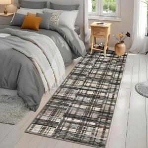 Indoor Modern Area Rugs Retro Striped Plaid Distressed Carpet For Living Room Bedroom Washable Soft Floor Mat Office Home Decor - 1 of 4