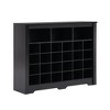 Modern 24 Shoe Cubby Console,Freestanding Shoe Cabinet Storage,Wooden Shoe Rack Organizer with Curved Base for Entryway Hallway Living Room Black - 3 of 4