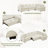 124.8"W L-Shaped Convertible Sofa, Pull Out Sofa Bed with 2 Back Pillows, 2 USB Ports and 2 Power Sockets 4B - ModernLuxe - 4 of 4