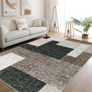 Modern Geometric Area Rug Machine Washable Rugs for Living Room Bedroom - 1 of 4