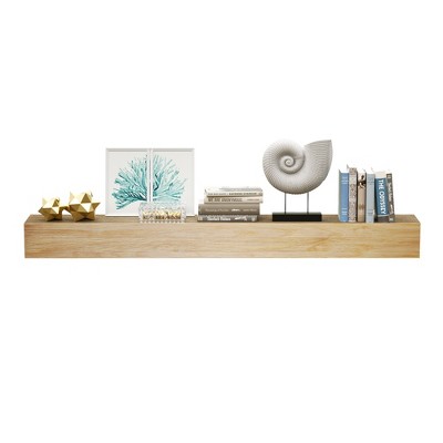 Aged Oak Wall Mounted Wood Floating Fireplace Shelves, Cap-Shelf Mantel