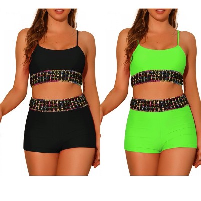 black, green
