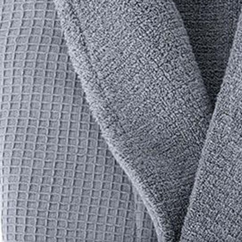 Grund Ocean Isle 100 Percent Organic Turkish Cotton GOTS Certified Ultra Soft Quick Absorbing Towel Bathrobe, Large, Slate Gray, 3 of 6