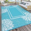 Outdoor Plastic Straw Rug Stain-Resistant Camping Rug, Waterproof Modern Bordered Floor Mats for RV Porch Deck Balcony Beach - 4 of 4