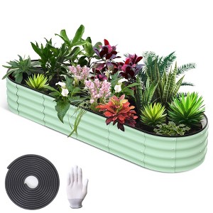 Galvanized Raised Garden Bed, 244 x 61 x 30cm Outdoor Raised Planters, Planter Garden Boxes Outdoor - 1 of 4