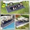 Reversible Outdoor Rug, Waterproof Plastic Straw with Carry Bag, Blue & White Gourd Border - 4 of 4
