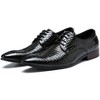 Santimon Men's Oxfords Alligator Patent Leather Wedding Prom Formal Dress Casual Shoes Black - 2 of 4