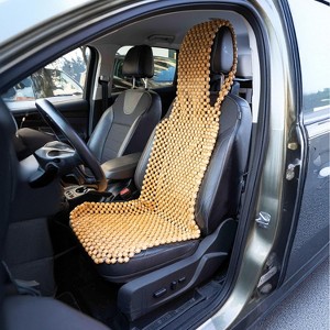 Zone Tech Beaded Seat Cover for Cars - Cooling, Massage Cushion, Car Seat Natural Wooden Beads for Semi Truck, Trailer, Car (Beige) - 1 of 4