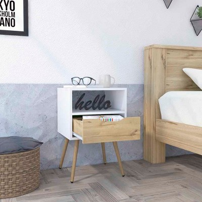 NicBex Modern Contemporary Nightstand with Single Drawer,Bedside Table with Open Shelf for Living Room Bedroom