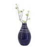 Sagebrook Home Blue and White Striped Primeval Ceramic Vase - Contemporary 10" Vase for Floral Arrangements - Stylish Table Centerpiece Home Office - 3 of 4