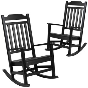 Merrick Lane Set of 2  Poly Resin Indoor/Outdoor Rocking Chairs - 1 of 4