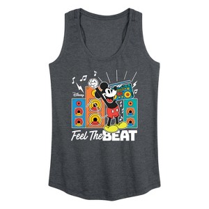 Women's - Disney - Mickey Feel The Beat Graphic Racerback Tank - 1 of 4