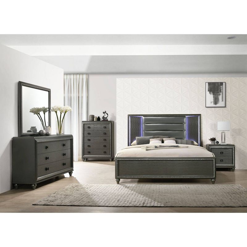 3pc Queen Farris Panel Bedroom Set Black - Picket House Furnishings, 6 of 22