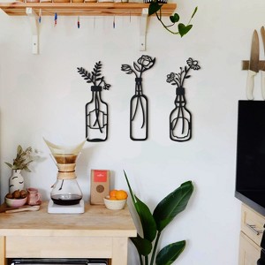Blommor 3 Piece Vase Metal Wall Art Home Office and Living Room Decoration, Set of 3 - 1 of 4